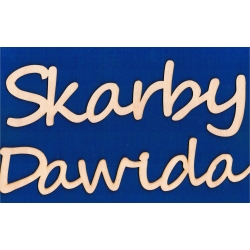Skarby  Dawida  -  wysokość  jednego napisu : 7cm    ,  cz;segoe
